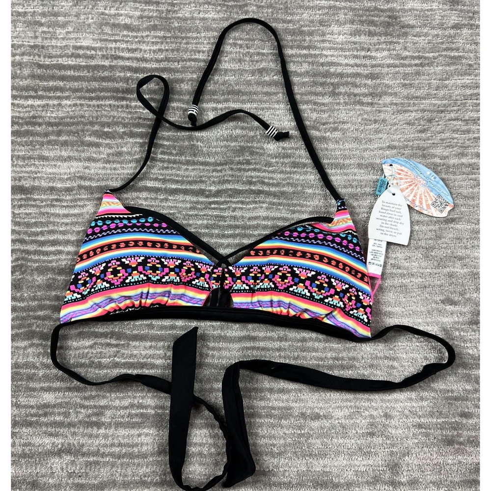 Bingo Surf Bikini‎ Top Womens Large Multi Tribal Cross Strap Triangle B476-2699